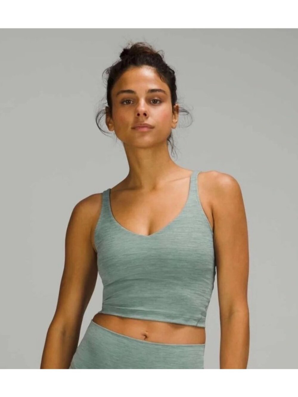 Lululemon Align Tank Top Heathered Green Teal, A/B Cup, Size 2